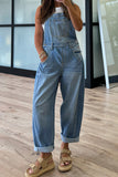 Relaxed Fit Denim Overall Jumpsuit