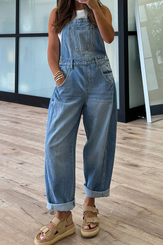 Relaxed Fit Denim Overall Jumpsuit