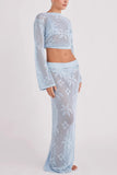 Tie-Front Crochet Skirt Set