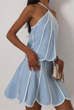 Scalloped Hem Skirt Set
