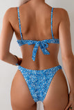 Floral Knot-Front Bikini Set