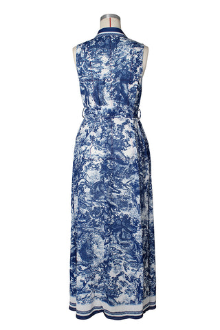 Printed Maxi Casual Dress with Side Slit