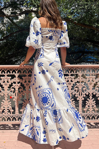Puff Sleeve A-Line Dress