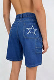 Casual Buttoned Denim Shorts