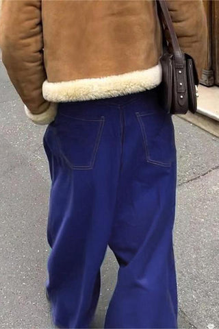 High-Waist Wide-Leg Casual Pants