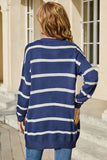 Striped Button-Front Cardigan