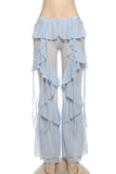 Ruffle-Trim Casual Pants