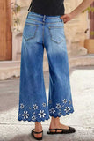 Floral Wide-Leg Jeans