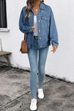 Double Flap Pocket Textured Button Down Jacket