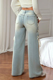 Lace-Up Side Wide Leg Jeans
