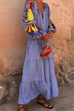 Printed Long Sleeve Maxi Dress