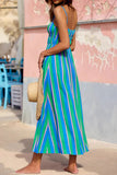 Striped Spaghetti Strap Maxi Dress