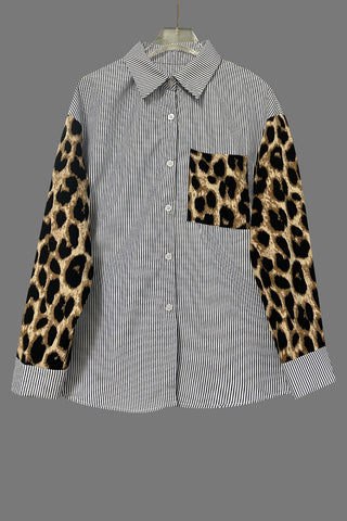 Mixed Print Button-Front Shirt