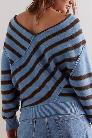 Striped V-Neck Sweater