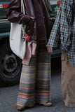 Striped Wide-Leg Casual Pants