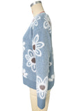 Floral Button-Up Cardigan Sweater