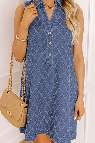 Sleeveless Button-Front Casual Dress