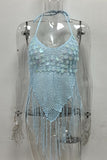 Sequined Fringe Tank Top