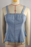 Denim Tank Top with Square Neckline