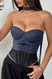 Strapless Stripe Bustier Top