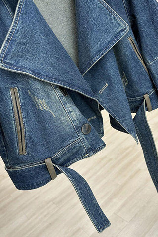Stylish Denim Jacket with Belt