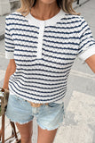 Striped Buttoned T-Shirt
