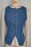 Button-Front Denim Vest