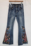 Floral Flare Denim Jeans