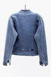 Butterfly Button-Front Denim Jacket