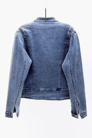 Butterfly Button-Front Denim Jacket