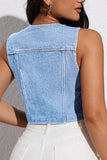 Tie-Front Denim Tank Top