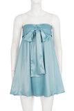 Strapless Bow-Tied A-Line Dress