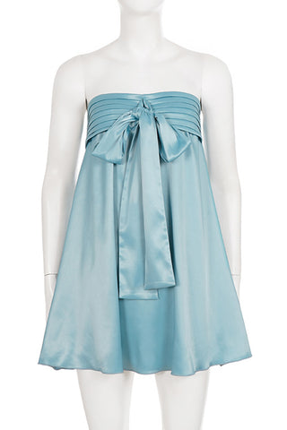 Strapless Bow-Tied A-Line Dress