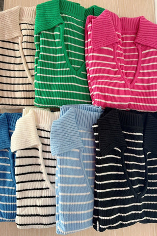 Striped V-Neck Sweater Vest