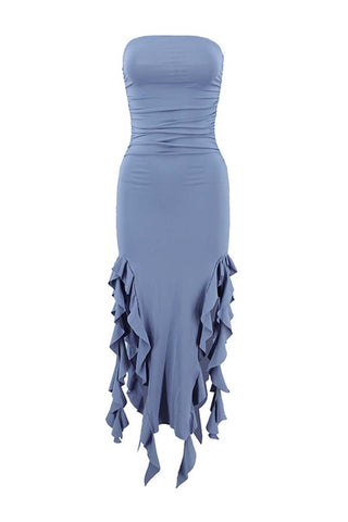 Strapless Ruched Vacation Dress