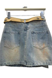 Embellished Bow Denim Skirt