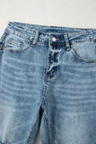 Raw Hem Ripped Knee Flare Jeans