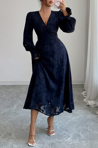 Elegant Midi Dress with Intricate Design