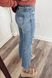 Distressed Straight-Leg Jeans