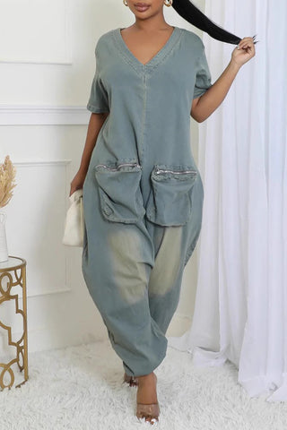 Relaxed V-Neck Jumpsuit