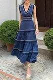 Tiered Sleeveless Midi Dress