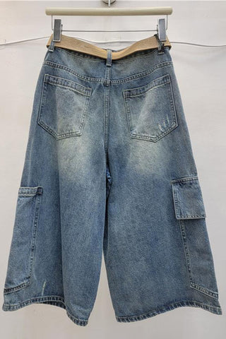 Versatile Denim Cargo Shorts
