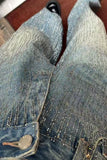 Glitter-Accent Straight Jeans
