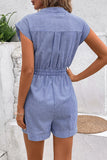 Button-Front Striped Romper