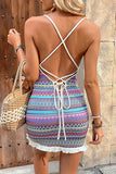 Strappy Patterned Casual Dress