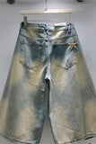 Star-Embellished Denim Shorts