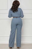 Textured Drawstring Waist Pants Set