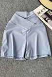 V-Waist Slim Brown High-Waist Shorts