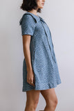 Button-Front Denim Dress with Wide Collar