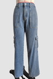 Utility Straight Jeans with Cargo Pockets